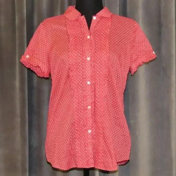 American Eagle Outfitters Tops - American Eagle Outfitters Womens Red Polka Dot Short Sleeve Short NWT